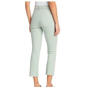 Veronica Beard Carly Kick Flare Crop with Raw Hem Jeans Silver Sage 25 NWT 268